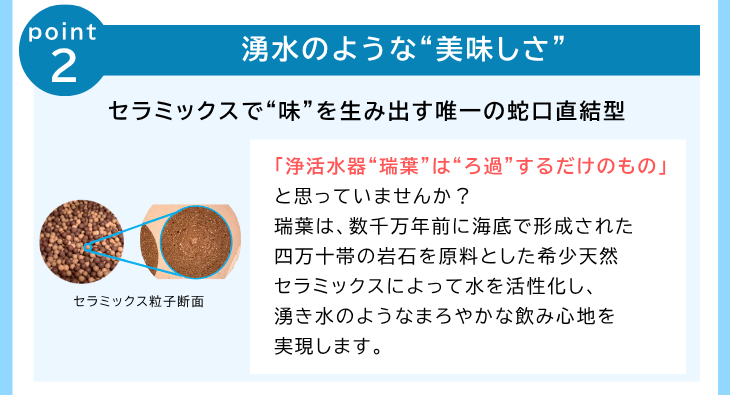 ポイント2：湧水のような“美味しさ”